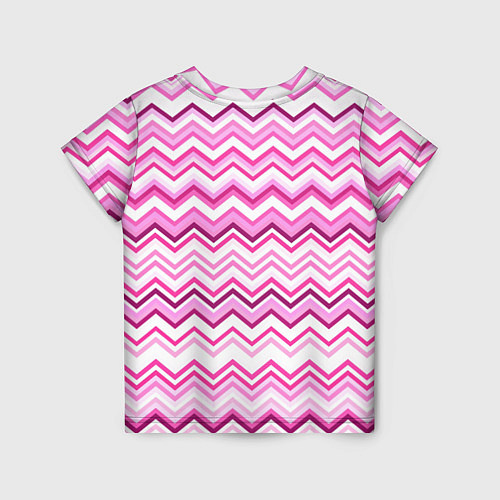 Детская футболка Ломаные полосы бело-розовый / 3D-принт – фото 2