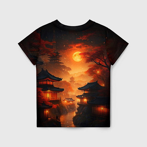 Детская футболка Мрачная япония - пейзаж / 3D-принт – фото 2