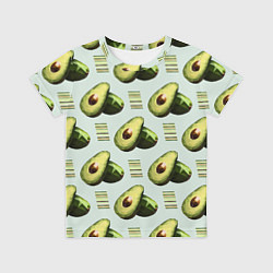 Футболка детская Авокадо и полосы, цвет: 3D-принт