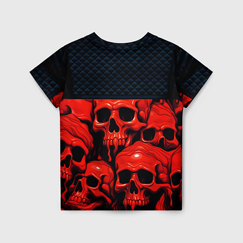 Детская футболка Расплавленные красные черепа стёжка / 3D-принт – фото 2