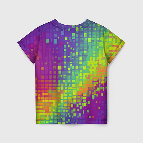 Детская футболка Разноцветные пиксели / 3D-принт – фото 2