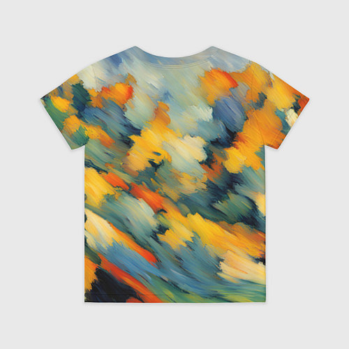 Детская футболка Жёлтые и синие мазки / 3D-принт – фото 2