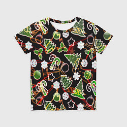 Футболка детская Ёлочные игрушки и ёлки, цвет: 3D-принт
