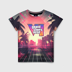 Детская футболка GTA 6 retro abstract logo