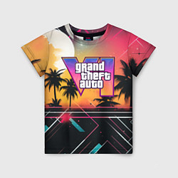 Детская футболка GTA 6 night logo