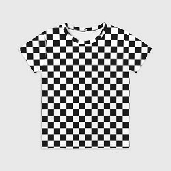 Детская футболка Шахматное поле чёрно-белый
