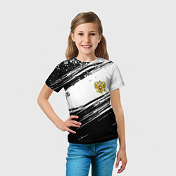 Футболка детская Герб РФ спортивные краски, цвет: 3D-принт — фото 2