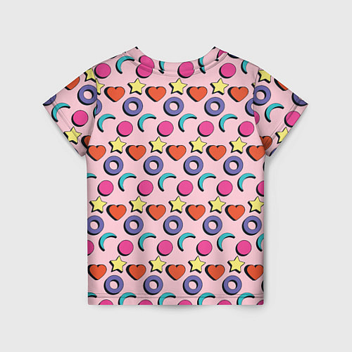 Детская футболка Современный узор с сердечной звездой и кругом / 3D-принт – фото 2