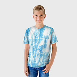 Футболка детская Морозный узор акварель, цвет: 3D-принт — фото 2