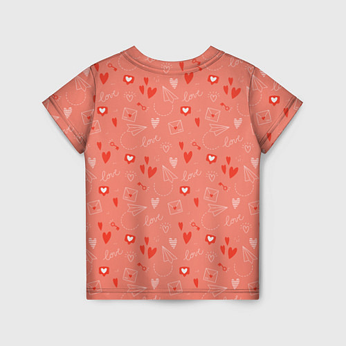 Детская футболка Love heart message pattern / 3D-принт – фото 2
