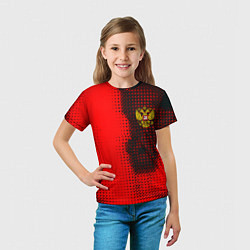 Футболка детская Россия герб спорт краски, цвет: 3D-принт — фото 2