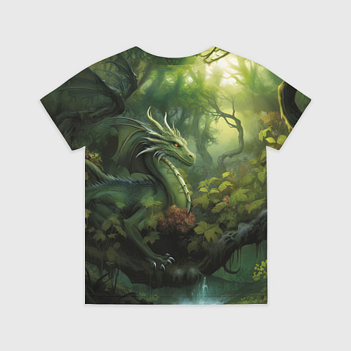 Детская футболка Лесной зеленый дракон символ 2024 года / 3D-принт – фото 2