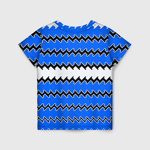 Детская футболка Синие и белые полосы / 3D-принт – фото 2