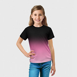 Футболка детская Черно-розовый градиент, цвет: 3D-принт — фото 2