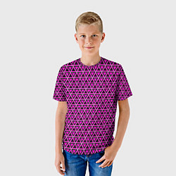 Футболка детская Розовые и чёрные треугольники, цвет: 3D-принт — фото 2