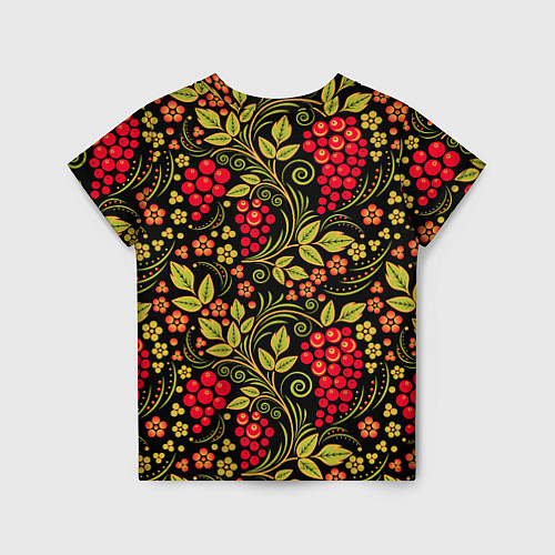 Детская футболка Хохломская роспись красные ягоды / 3D-принт – фото 2
