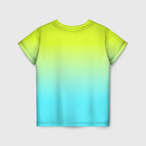 Детская футболка Ярко-зеленый и бирюзовый градиент / 3D-принт – фото 2