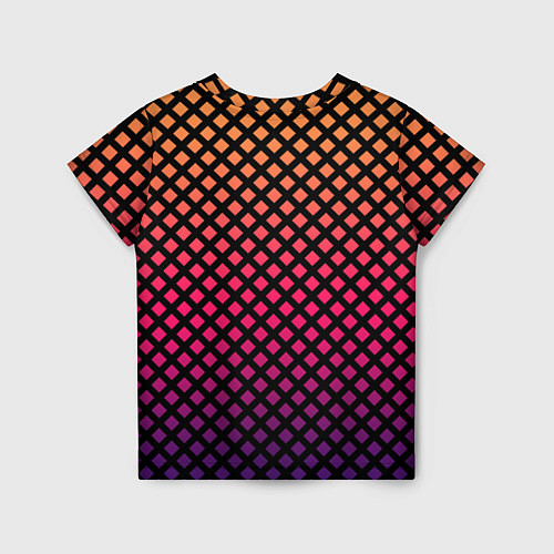 Детская футболка Градиент закат под сеткой / 3D-принт – фото 2