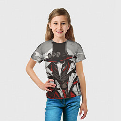 Футболка детская Красный чумной доктор, цвет: 3D-принт — фото 2