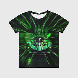 Футболка детская Зелёный болид Ф1, цвет: 3D-принт