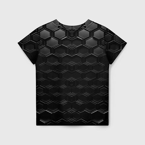 Детская футболка Чёрные текстуры соты / 3D-принт – фото 2