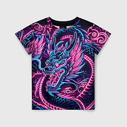 Футболка детская Neon Japanese dragon - irezumi, цвет: 3D-принт