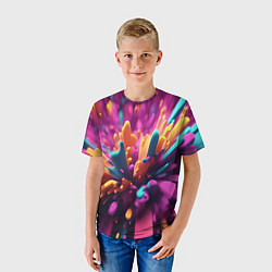 Футболка детская Яркий всплеск, цвет: 3D-принт — фото 2