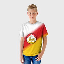 Футболка детская Герб Осетии на фоне, цвет: 3D-принт — фото 2