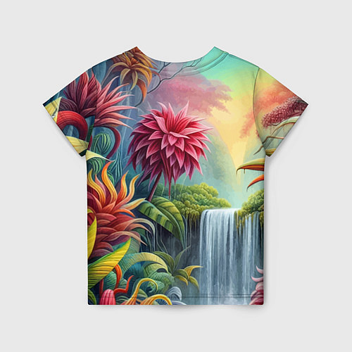 Детская футболка Гавайские тропические цветы - алоха / 3D-принт – фото 2