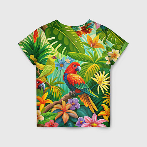 Детская футболка Попугаи - экзотические птицы / 3D-принт – фото 2