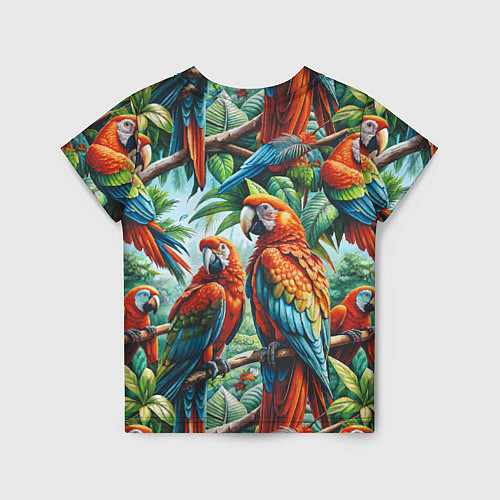 Детская футболка Попугаи Ара - тропики джунгли / 3D-принт – фото 2