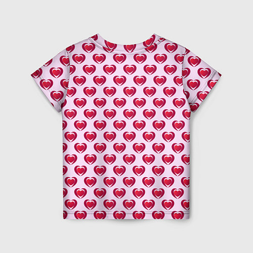 Детская футболка Двойное сердце на розовом фоне / 3D-принт – фото 2