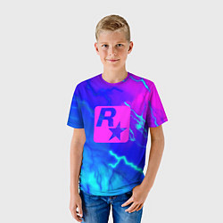 Футболка детская Rockstar storm молнии, цвет: 3D-принт — фото 2