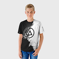 Футболка детская Linkin park - черно-белая абстракция, цвет: 3D-принт — фото 2