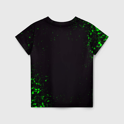 Детская футболка Fortnite зеленый краски лого / 3D-принт – фото 2
