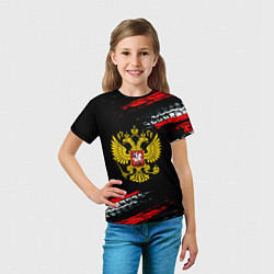 Футболка детская Герб РФ краски патриотический, цвет: 3D-принт — фото 2