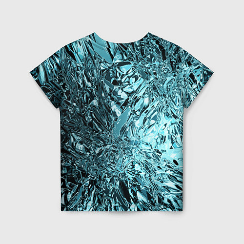 Детская футболка Эффект жидкого стекла бирюзовый / 3D-принт – фото 2