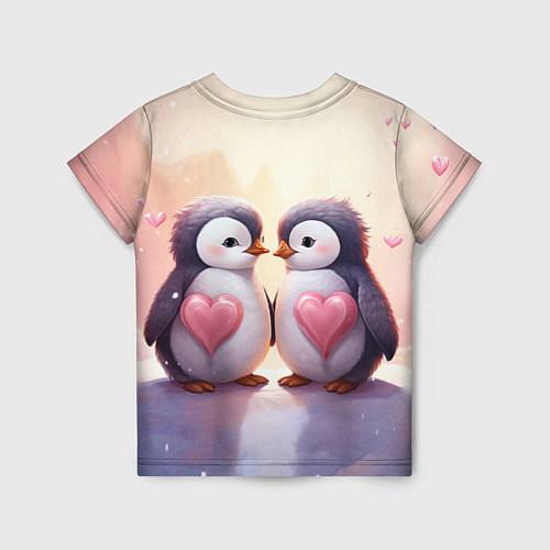 Детская футболка Два влюбленных пингвина / 3D-принт – фото 2