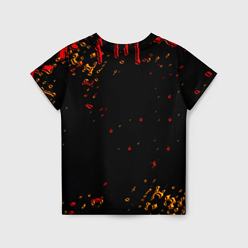 Детская футболка Ведьмак огненное лого краски / 3D-принт – фото 2