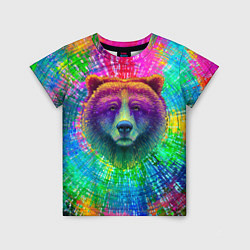 Футболка детская Цветной медведь, цвет: 3D-принт