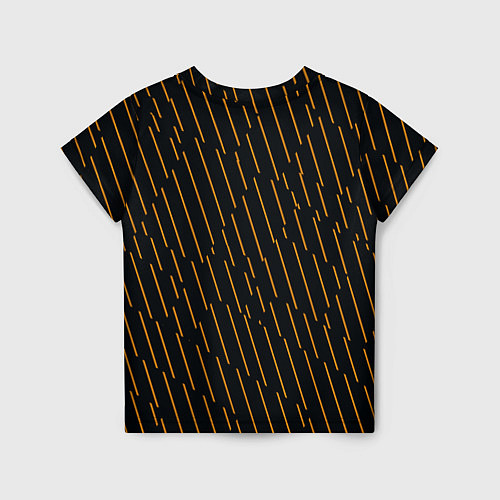 Детская футболка Чёрные полосы и оранжевые полосочки / 3D-принт – фото 2