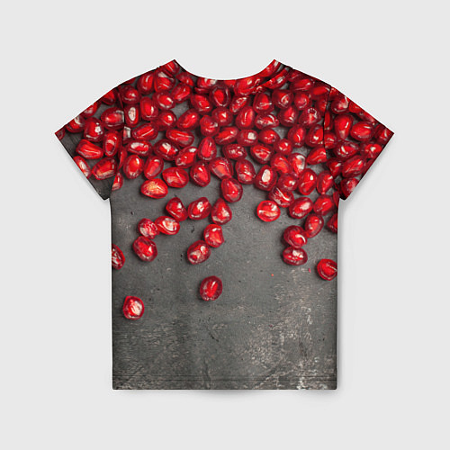 Детская футболка Гранат зёрна граната на сером / 3D-принт – фото 2