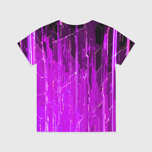 Детская футболка Белые линии на фиолетовом фоне / 3D-принт – фото 2