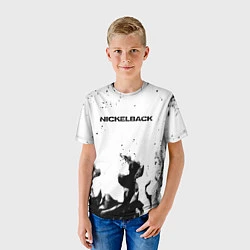 Футболка детская Nickelback серый дым рок, цвет: 3D-принт — фото 2