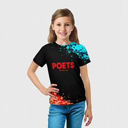 Футболка детская Poets of the fall краски брызги, цвет: 3D-принт — фото 2