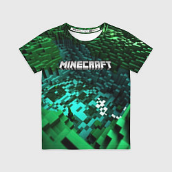Футболка детская Minecraft logo в стиле киберпанк, цвет: 3D-принт