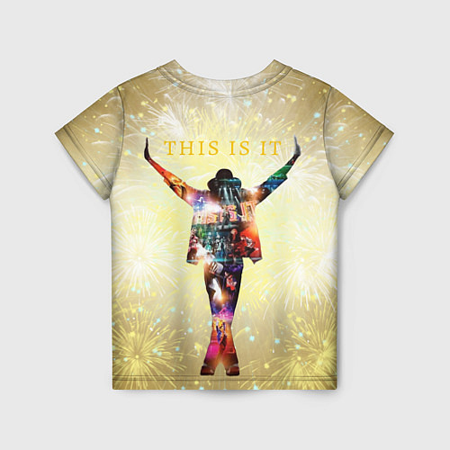 Детская футболка Michael Jackson THIS IS IT - с салютами на золотом / 3D-принт – фото 2