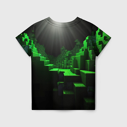 Детская футболка Minecraft зеленый квадратный монстр / 3D-принт – фото 2