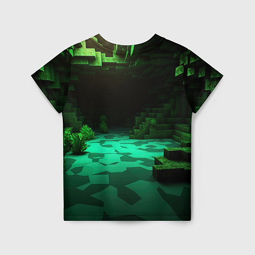 Детская футболка Minecraft зеленый монстр с яркими глазами / 3D-принт – фото 2