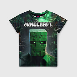 Футболка детская Minecraft зеленый персонаж каменные джунгли, цвет: 3D-принт
